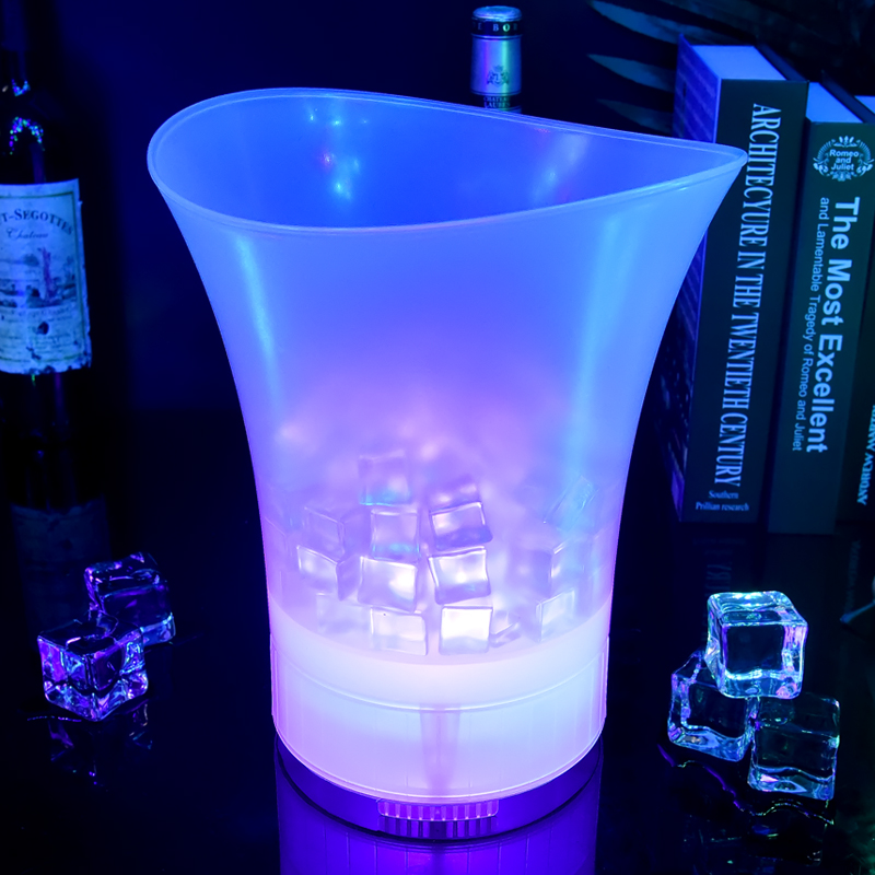 맞춤형 바 LED 발광 얼음 양동이 레드 와인 양동이 플라스틱 pp 가을 방지 다채로운 얼음 양동이 KTV 와인 샴페인 가정용 양동이 상업