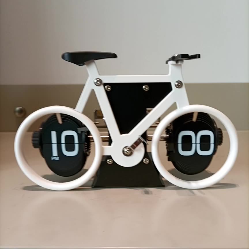 독일 자동 페이지 넘김 시계 복고풍 거실 장식 자전거 페이지 넘김 기계식 시계 알람 시계 성격 탁상 시계