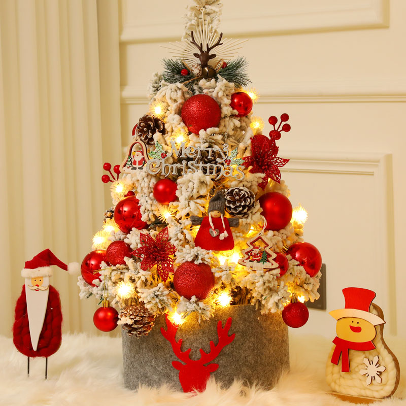 Ins 크리스마스 트리 홈 미니 작은 데스크탑 장식품 흰색 떨어지는 눈 나무 세트 60cm 장식 diy 크리스마스트리