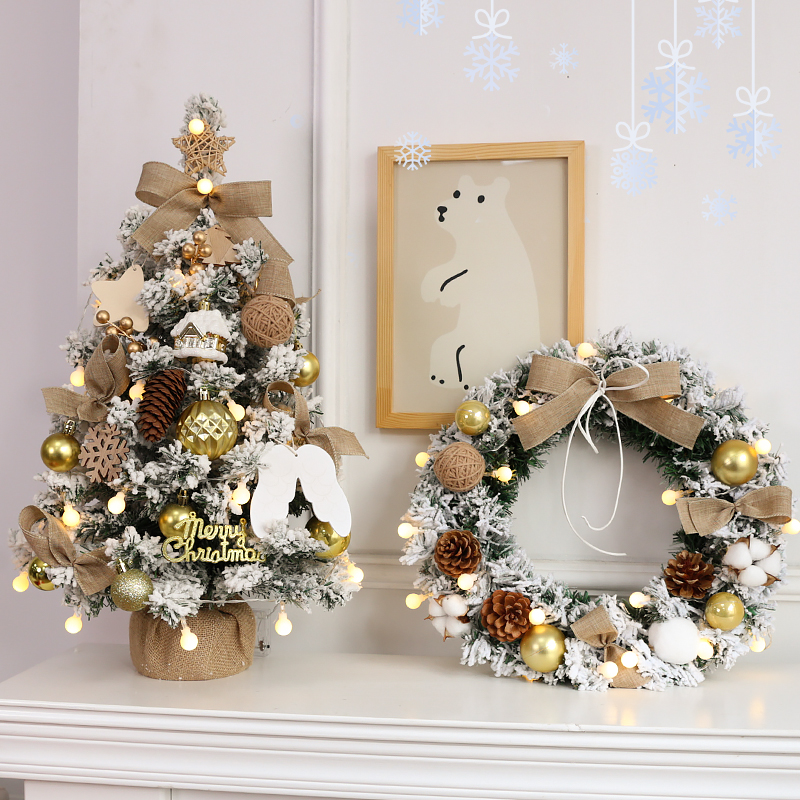 크리스마스 트리 홈 장식 바람 작은 장식품 미니 데스크탑 크리 에이 티브 세트 장면 선물 미니크리스마스트리