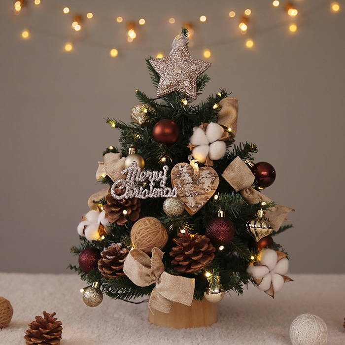 크리스마스 장식 홈 장식품 미니 작은 트리 데스크탑 빛나는 북유럽 시뮬레이션 패키지 미니크리스마스트리