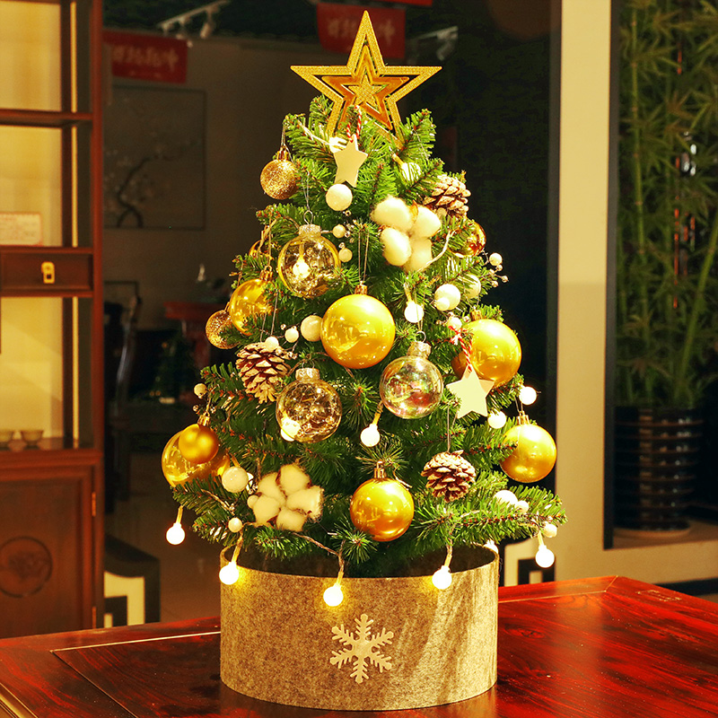 크리스마스 트리 홈 데스크탑 60cm 암호화 된 미니 크리스마스 트리 패키지 쇼핑몰 장식 크리스마스 장식 장식품
