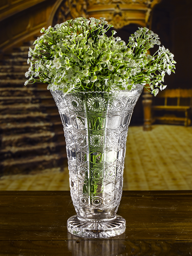 꽃병 장식 거실 꽃꽂이 크리스탈 유리 투명 하이 엔드 레트로 크리 에이 티브 간단한 대형 유럽 결혼 선물