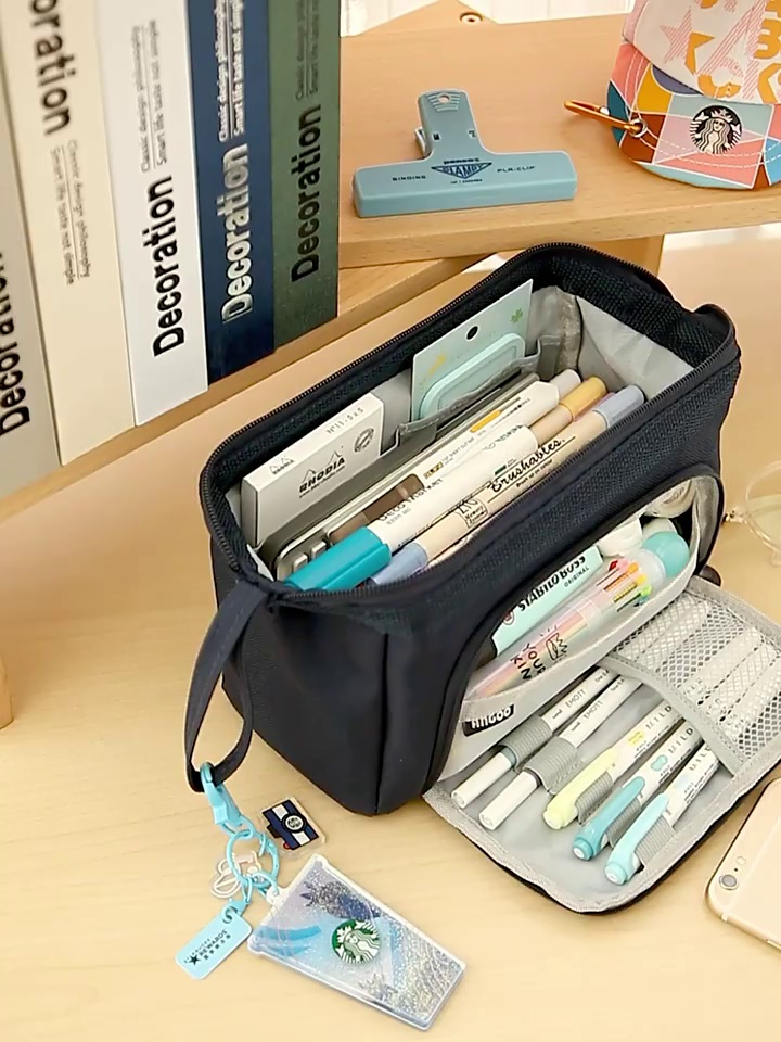 일본 구매 ZD 일본 고급 필통 대용량 문구 필통 여성 바람 중학생 문구 가방
