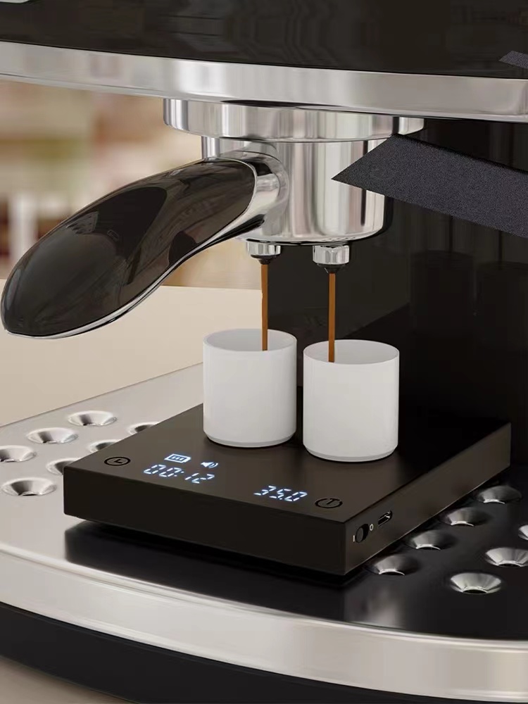 타모 블랙 미러 기본 커피 전자 저울 이탈리아 손으로 양조 한 포트 가정용 콩 계량 타이밍