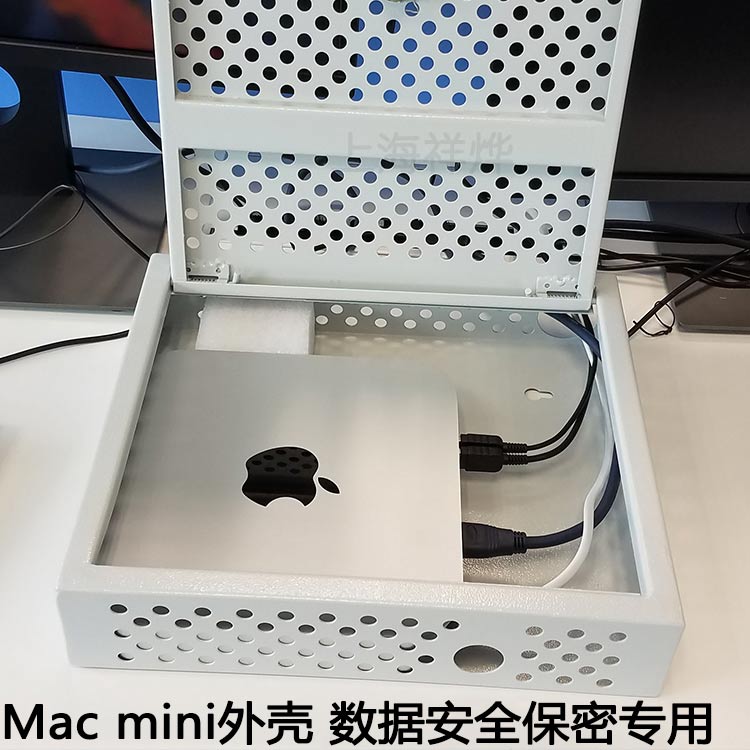Mac 미니 섀시 쉘 외부 커버 철 상자 컴퓨터 보호 보안 및 기밀성 도난 방지 잠금 캐비닛